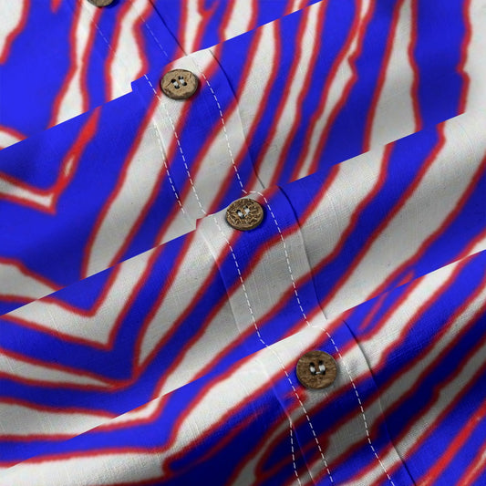 Buffalo Bills Zubaz Men's Casual Lapel Long Sleeve Shirt|125GSM Cotton