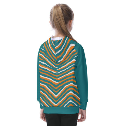 Miami Football Game Day All-Over Print Kid's Raglan Pullover Hoodie