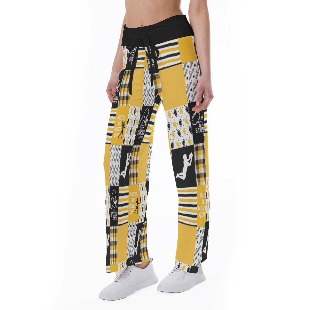 All-Over Print Women's High-waisted Straight-leg Trousers