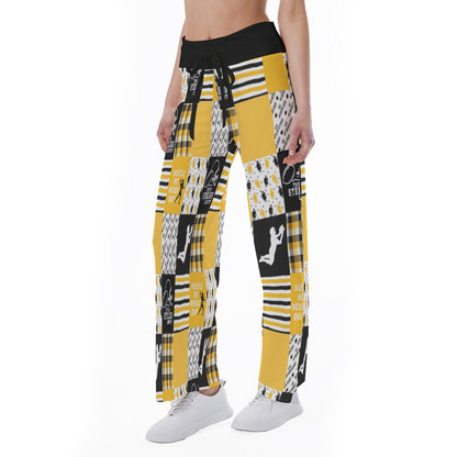 All-Over Print Women's High-waisted Straight-leg Trousers