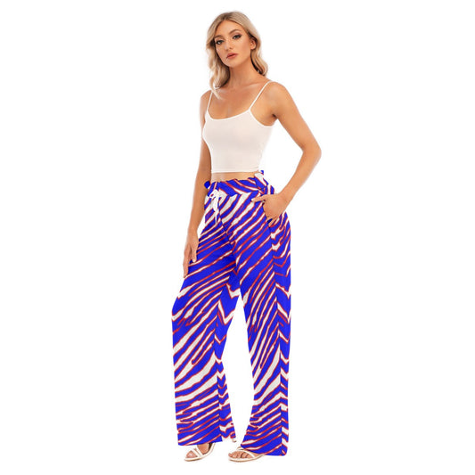 Buffalo Bills Zubaz Women's Waist Fungus Edge Wide-leg Pants