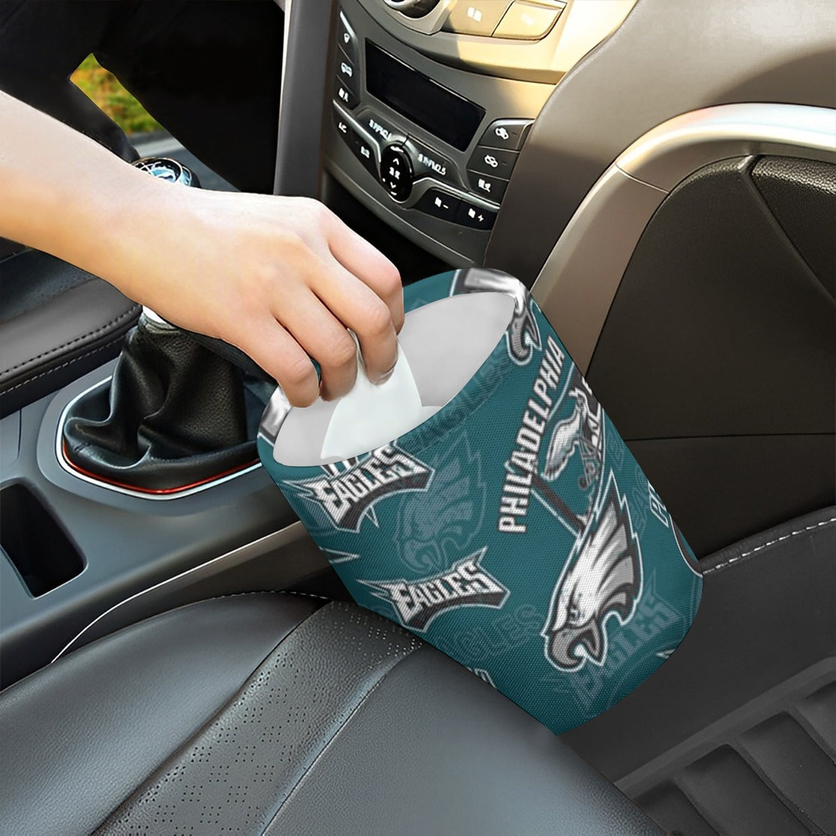 Philadelphia Football Game Day Minimalist Fabric Car Trash Can