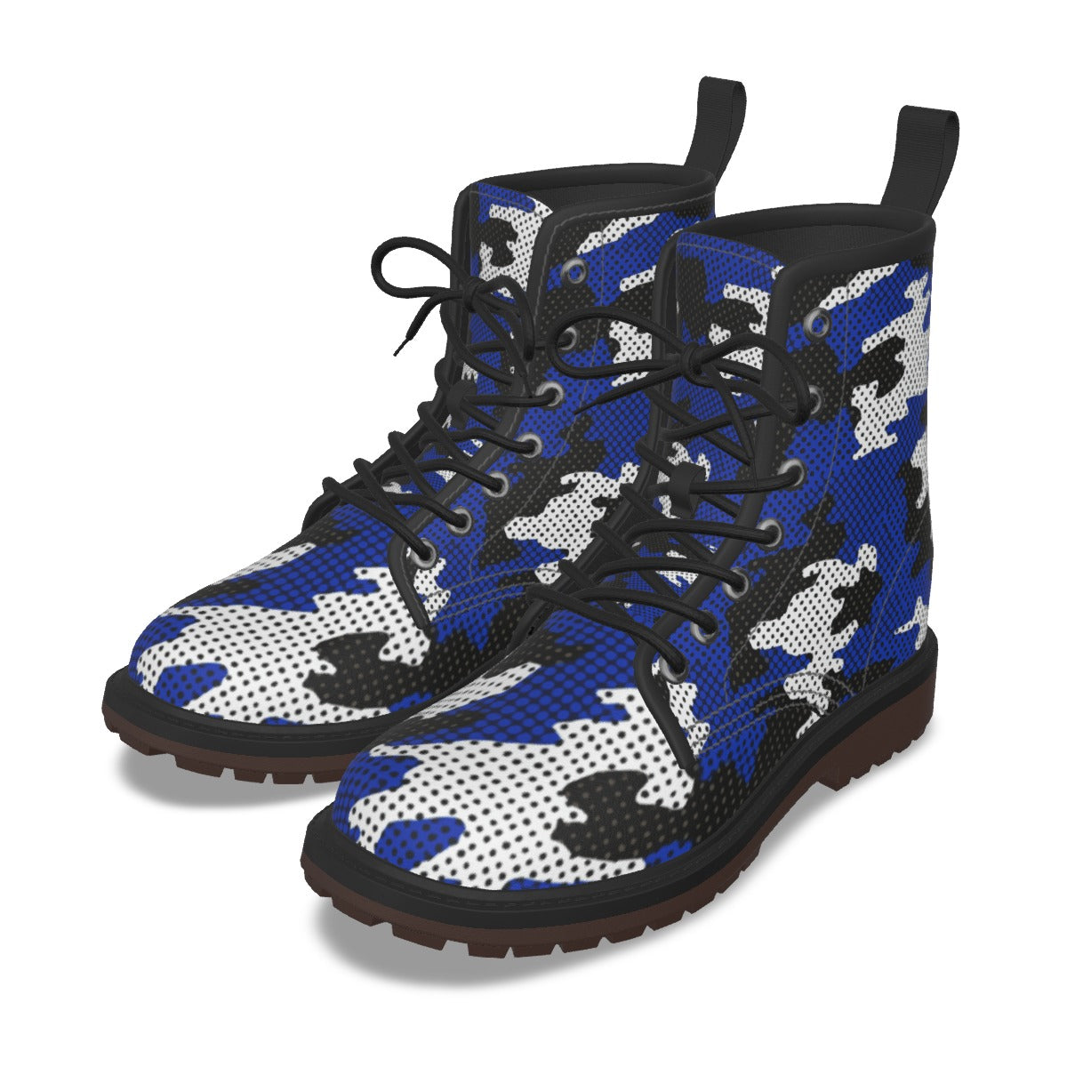 Urban Legend Kentucky Blue and White Camo Martin Short Boots – Wildcats-Inspired Streetwear for Game