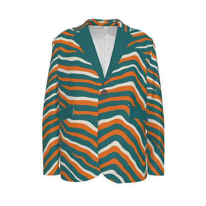 Miami Football Game Day All-Over Print Men's Casual Flat Lapel Collar Blazer