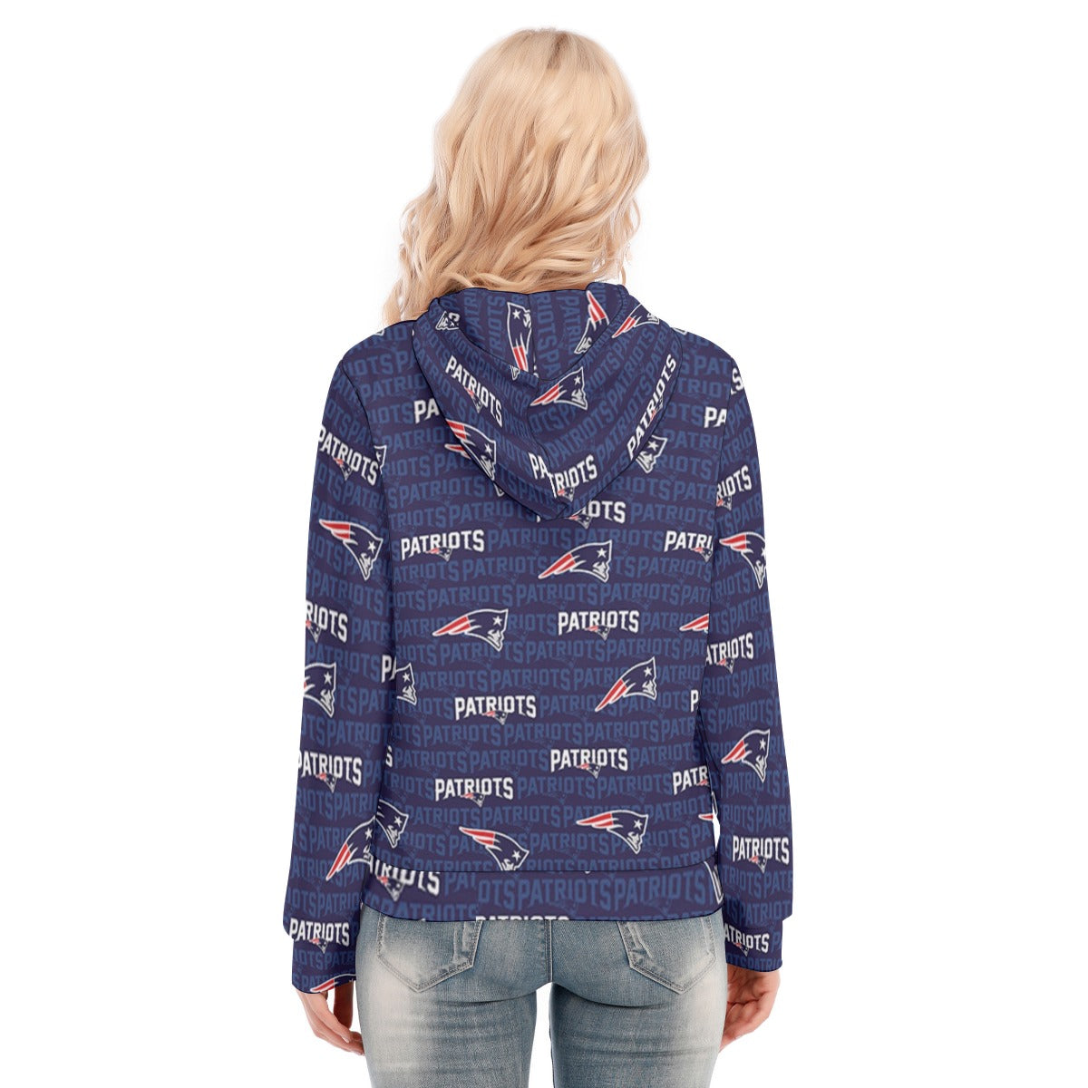 New England Football Game Day All-Over Print Women's Hoodie With Zipper