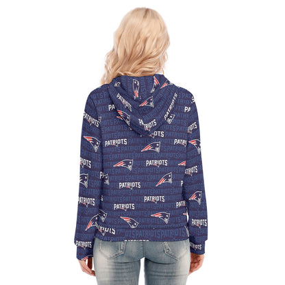New England Football Game Day All-Over Print Women's Hoodie With Zipper