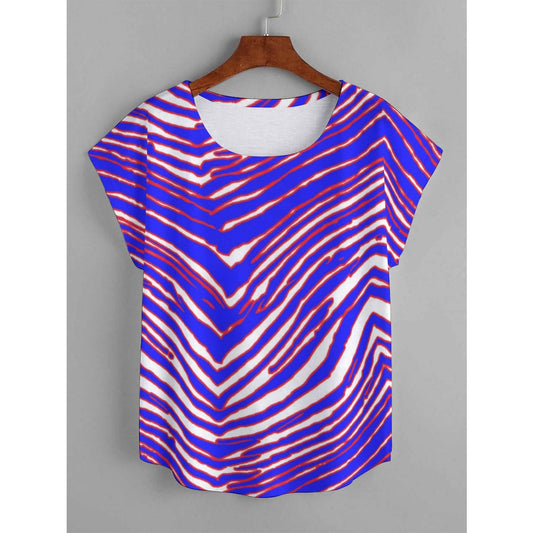 Buffalo Bills Zubaz Women's Curved Hem T-shirt (Plus Size)