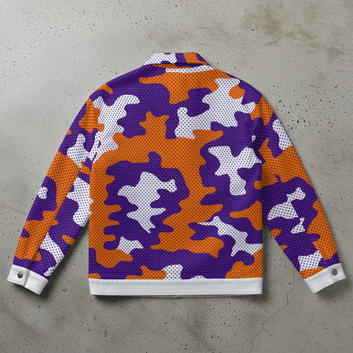 Urban Legend Clemson Orange Purple Camo Unisex Collared Jacket