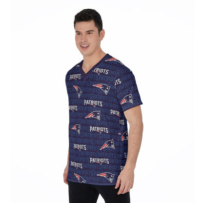 New England Football Game Day All-Over Print V-Neck T-Shirt
