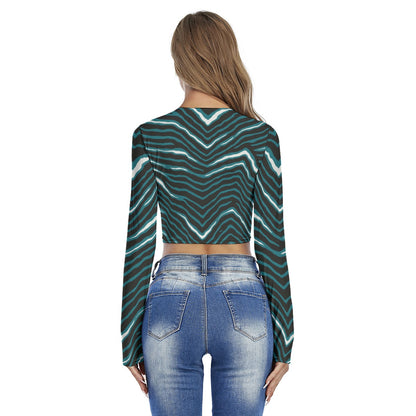 Philadelphia Football Game Day All-Over Print Women's Round Neck Crop Top T-Shirt