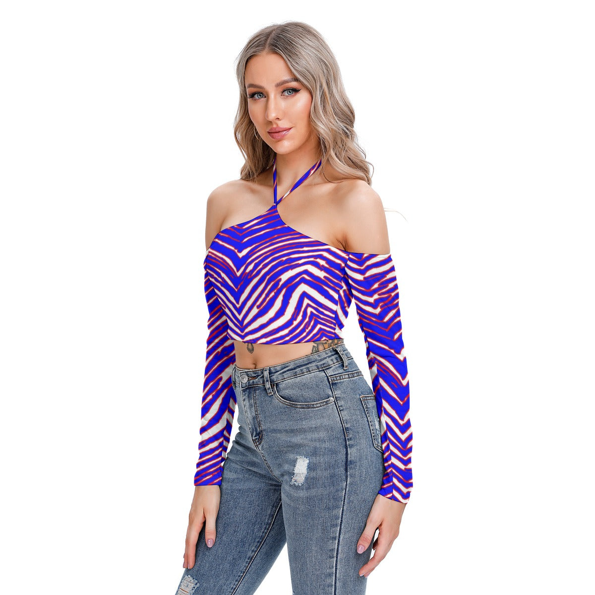 Buffalo Bills Zubaz Women's Halter Lace-up Top