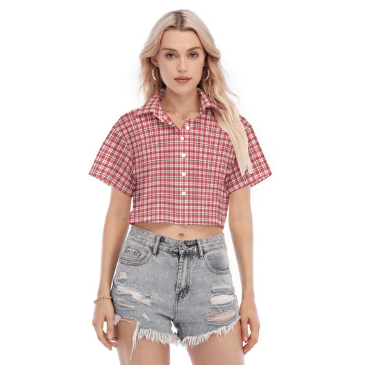 Georgia - Bulldogs Tartan Plaid  Women's Cropped Shirt