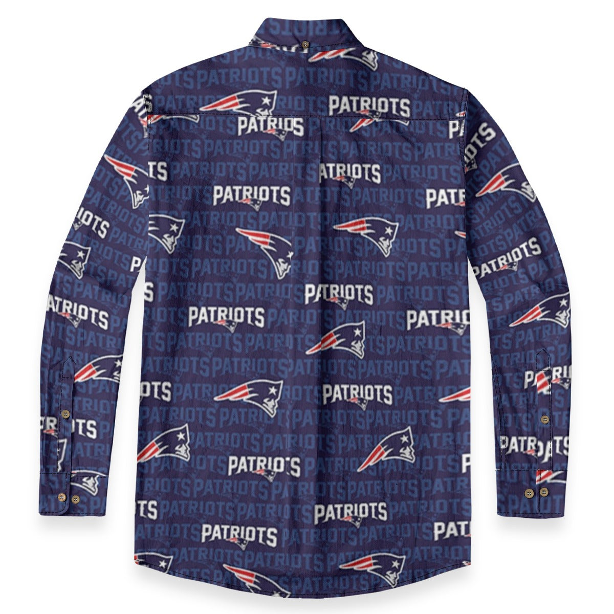 New England Football Game Day All-Over Print Men's Casual Lapel Long Sleeve Shirt|125GSM Cotton