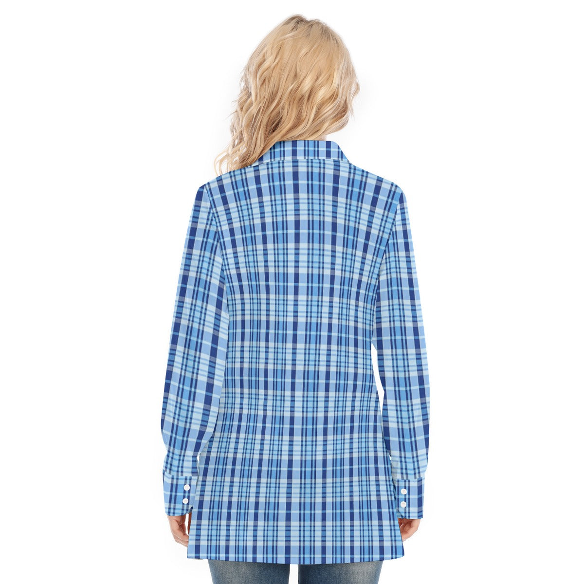 North Carolina Tartan Plaid Tar Heels Women's Long Shirt
