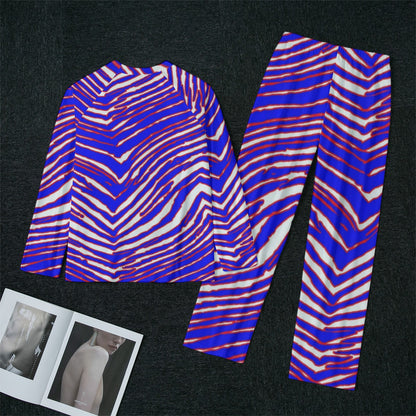 Buffalo Bills Zubaz Women's Raglan Sleeve Pajamas With Wide Ankles