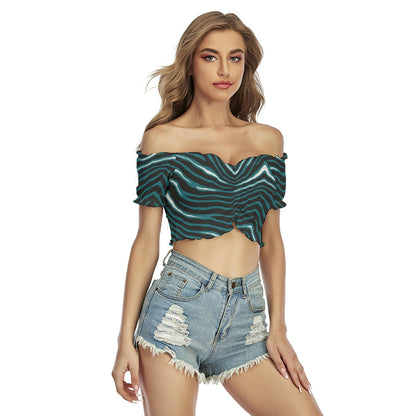 Philadelphia Football Game Day All-Over Print Women's One-shoulder Off-the-navel Short Sleeve T-shirt