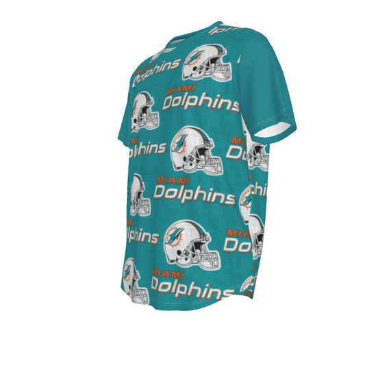 Miami Football Game Day All-Over Print Men's Short Sleeve Rounded Hem T-shirt