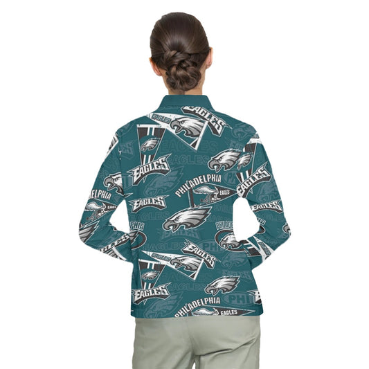Philadelphia Football Game Day All-Over Print Ladies' Lapel Long Sleeves