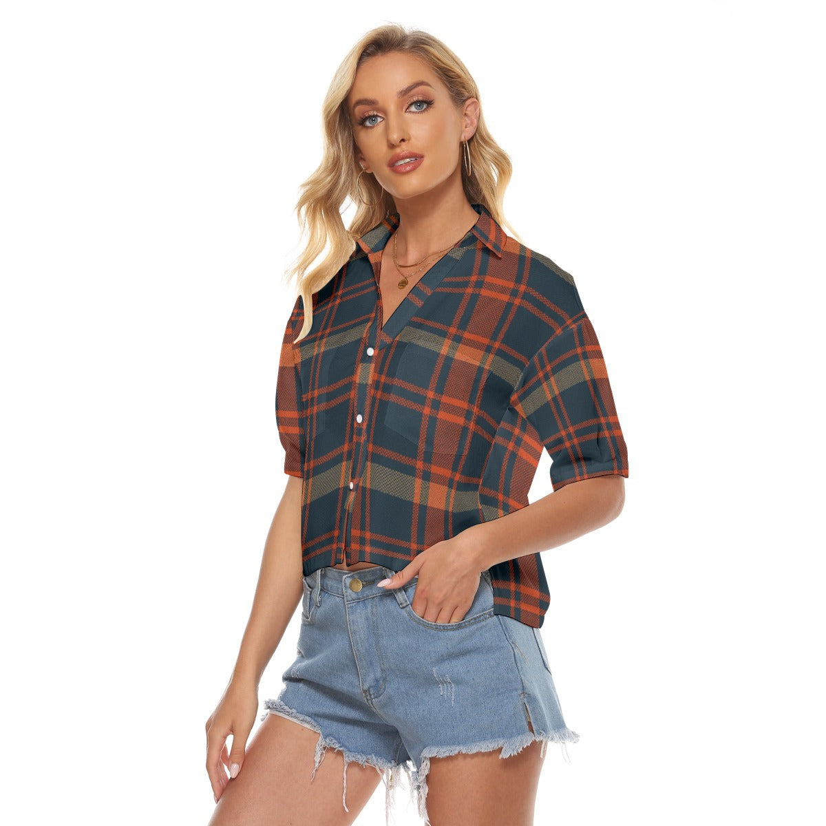 Urban Legend Auburn Tigers Tartan Plaid Women's V-Neck Shirt – Classic College Style with a Modern S