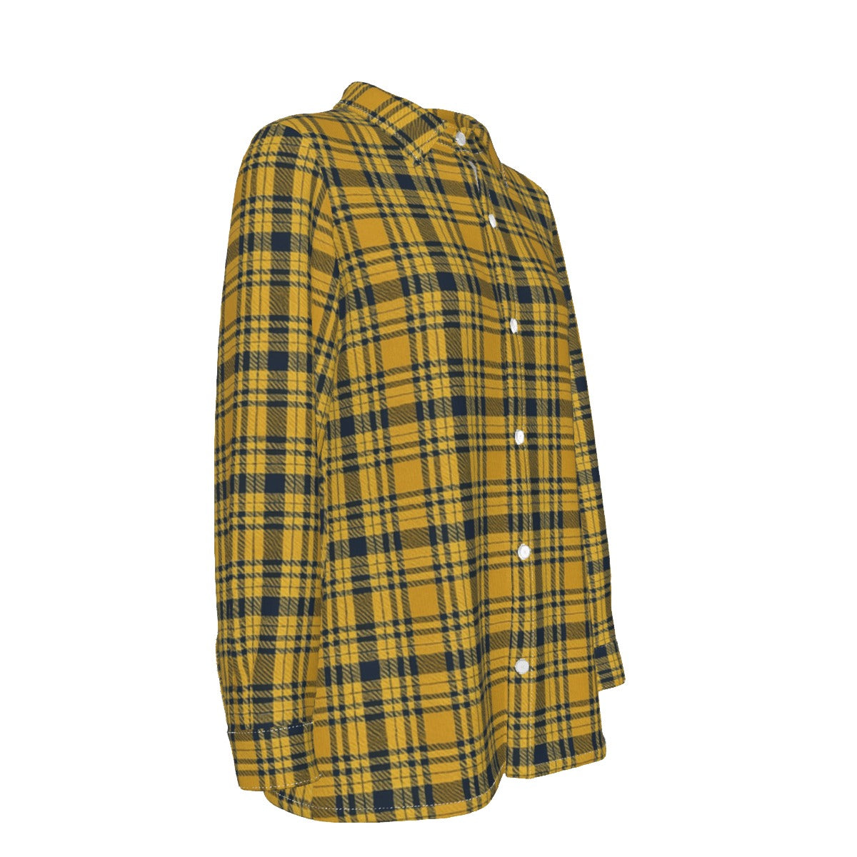 Georgia Yellow Jackets Tartan Plaid Women's Elastic-Back Shirt