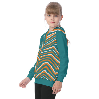 Miami Football Game Day All-Over Print Kid's Raglan Pullover Hoodie