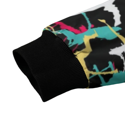 Wildstyle Graffiti Abstract Colors Urban Fleece Bomber Jacket