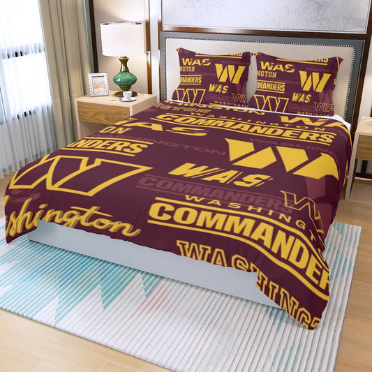 Washington Commanders Three Piece Duvet Bedding Set