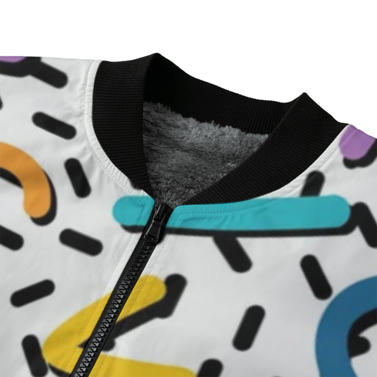 Urban Legend 90s Street Icons 80s Retro Seamless Pattern Fleece Bomber Jacket