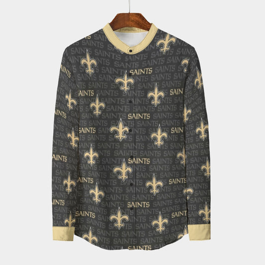 Urban Legend New Orleans Saints Collar Shirt With Long Sleeve | 110GSM Imitation Flax