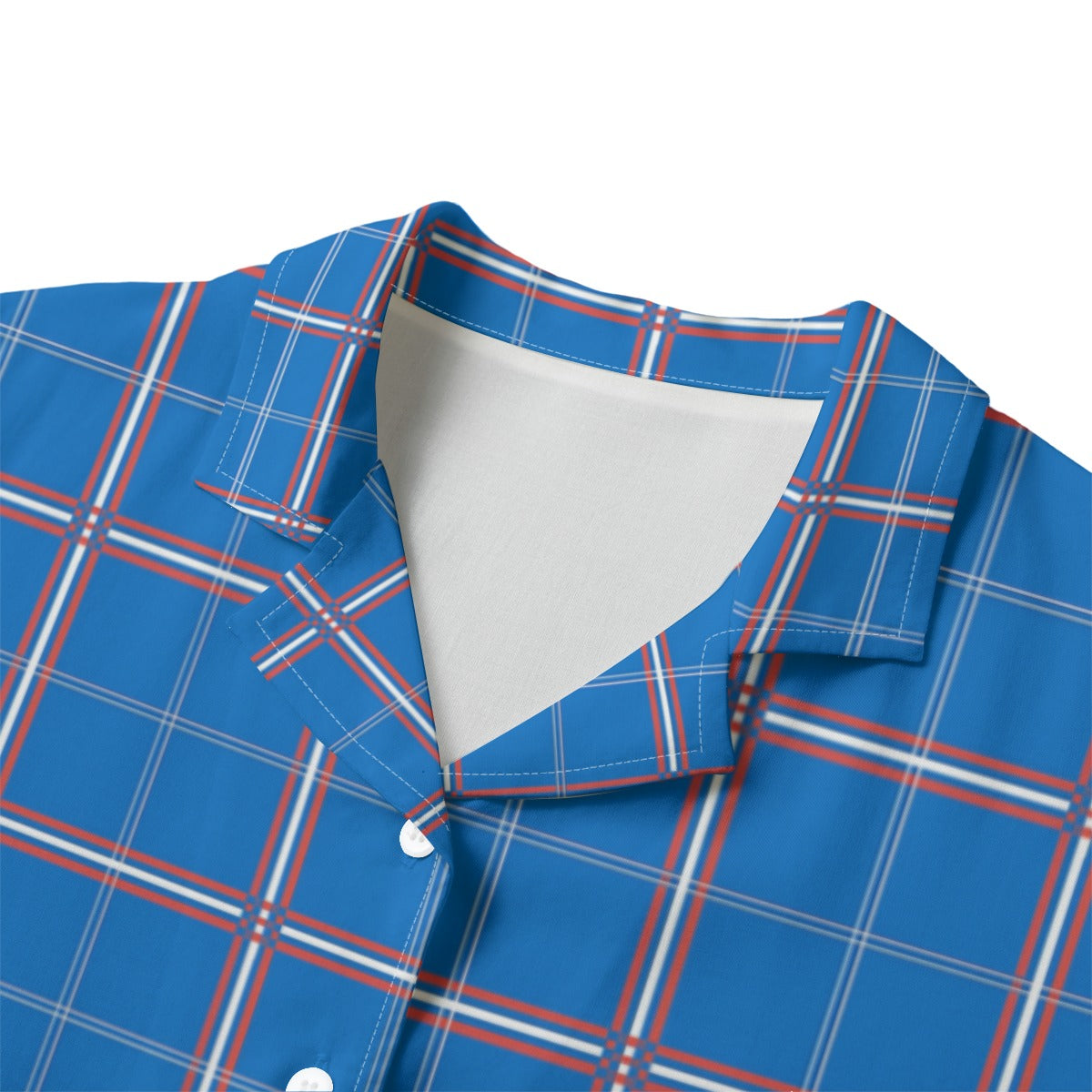 Kansas Tartan Plaid Jayhawks  Women's Hawaii Shirt | Rayon