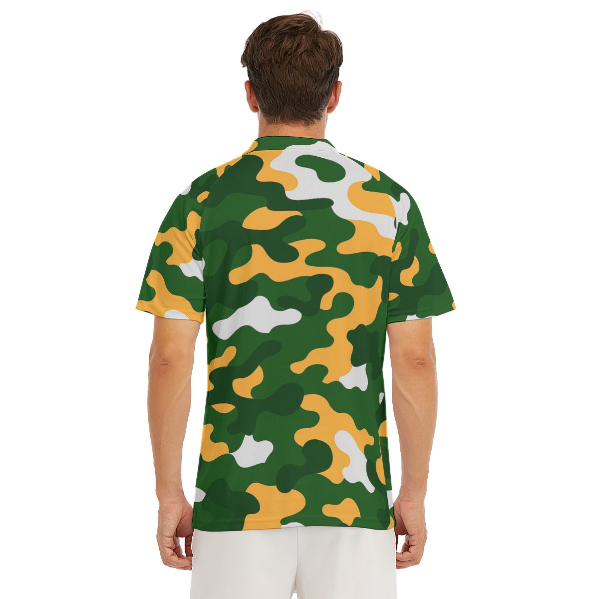Green Bay Football Game Day All-Over Print Men's Short Sleeve Polo Shirt With Button Closure