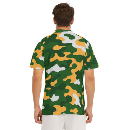 Green Bay Football Game Day All-Over Print Men's Short Sleeve Polo Shirt With Button Closure