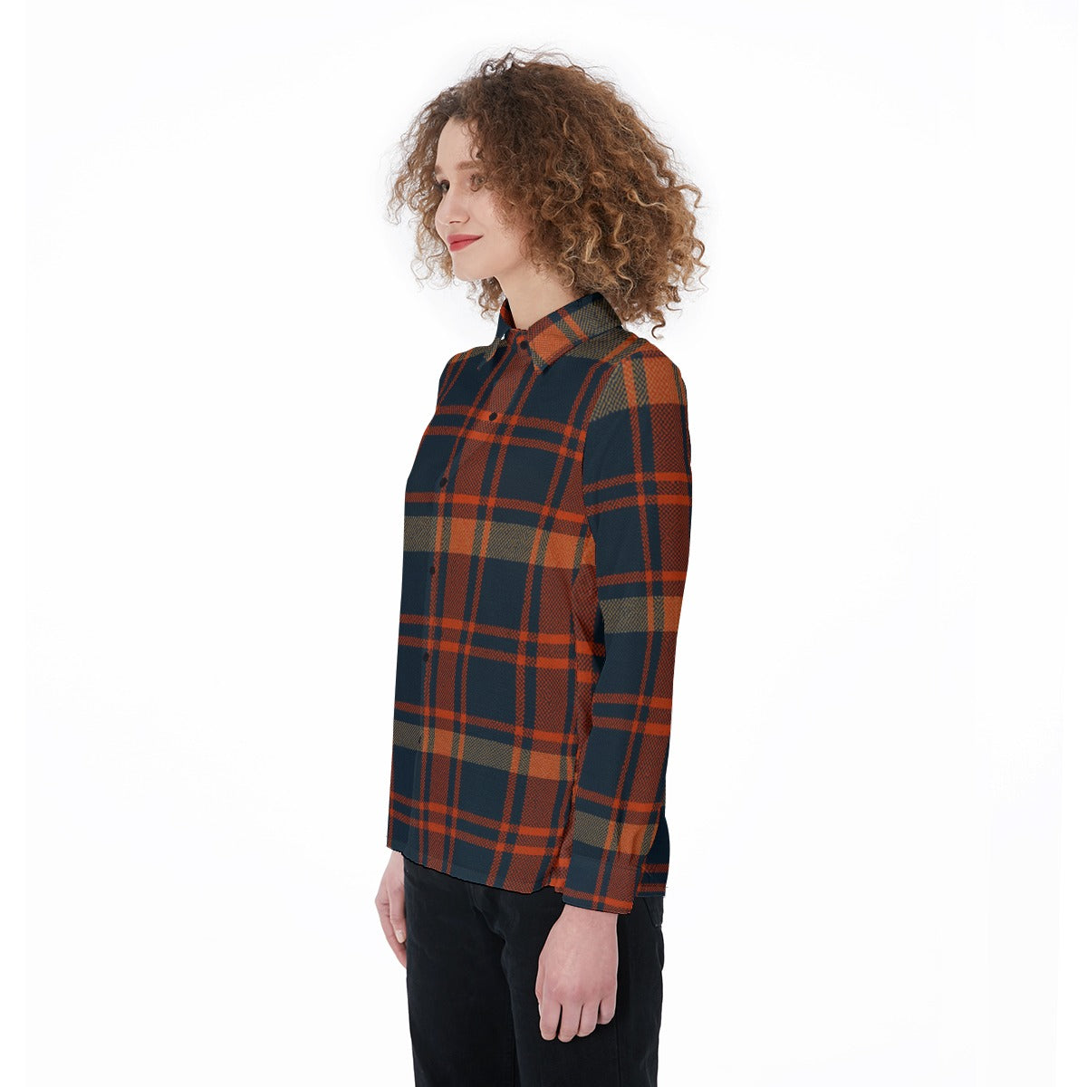 Auburn - Tigers Tartan Plaid Women's Elastic-Back Shirt
