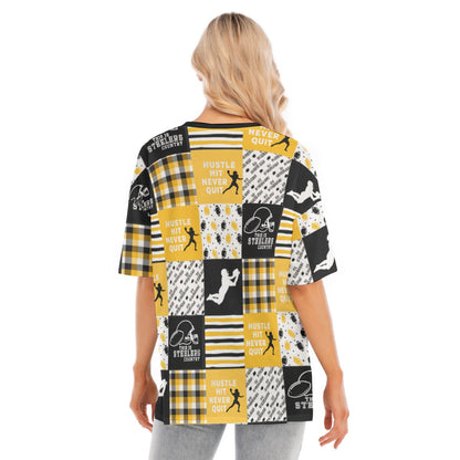 All-Over Print Women's Short Sleeves T-shirt With Hem Split