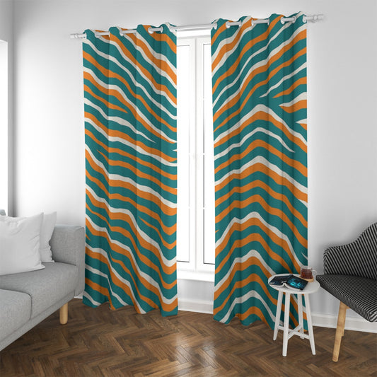 Miami Football Game Day Blackout Grommet Curtains | 265(gsm)
