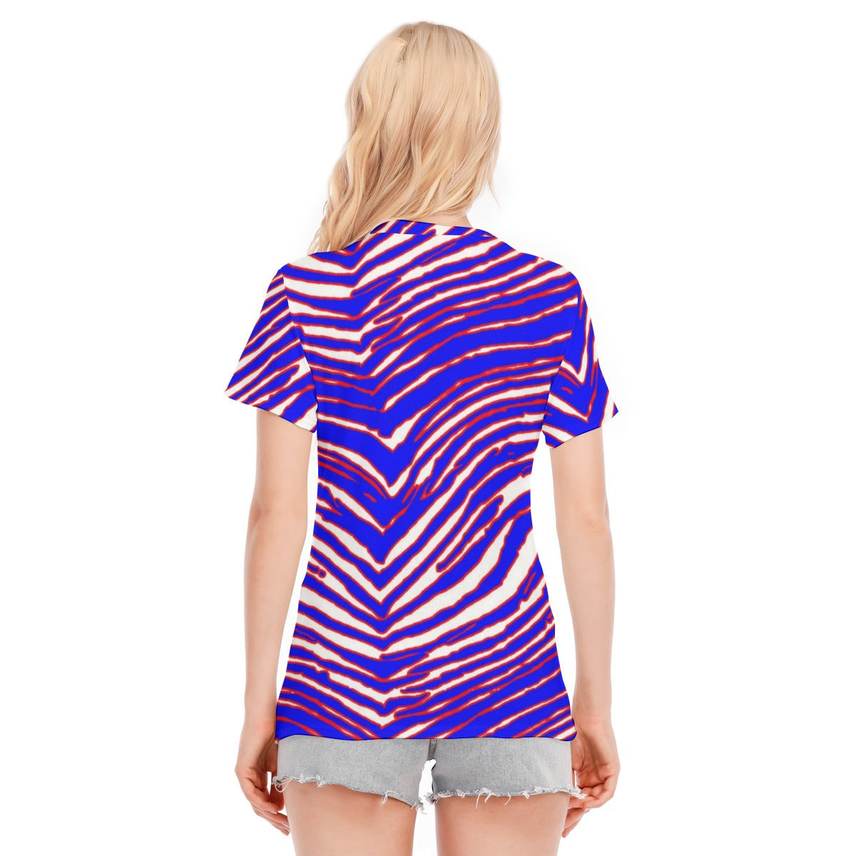 Buffalo Bills Zubaz Women's Round Neck T-Shirt | 190GSM Cotton
