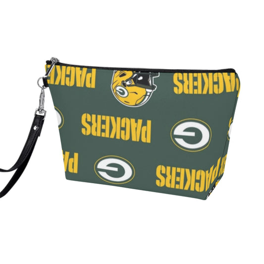 Green Bay Football Game Day Cosmetic Bag With Black Handle