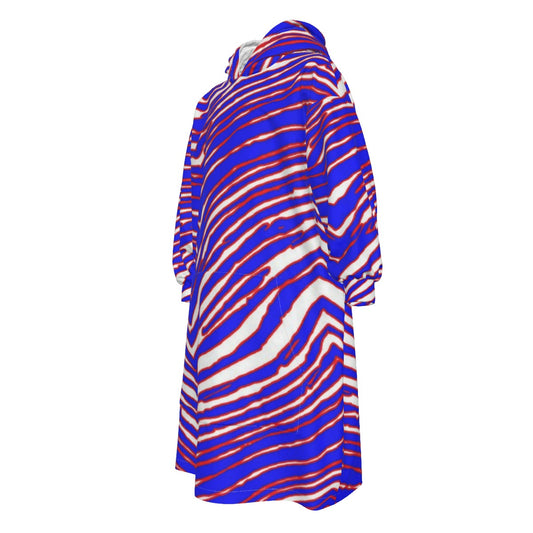 Buffalo Bills Zubaz Kid's Sherpa Fleece Mid-Length Hoodie Blanket