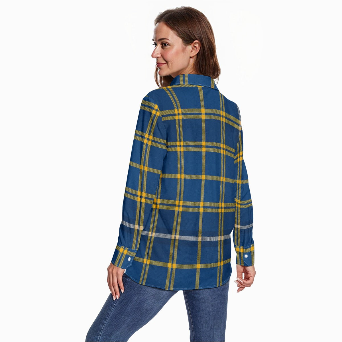 California Los Angeles UCLA Bruins Tartan Plaid  Women's Long Sleeve Shirt