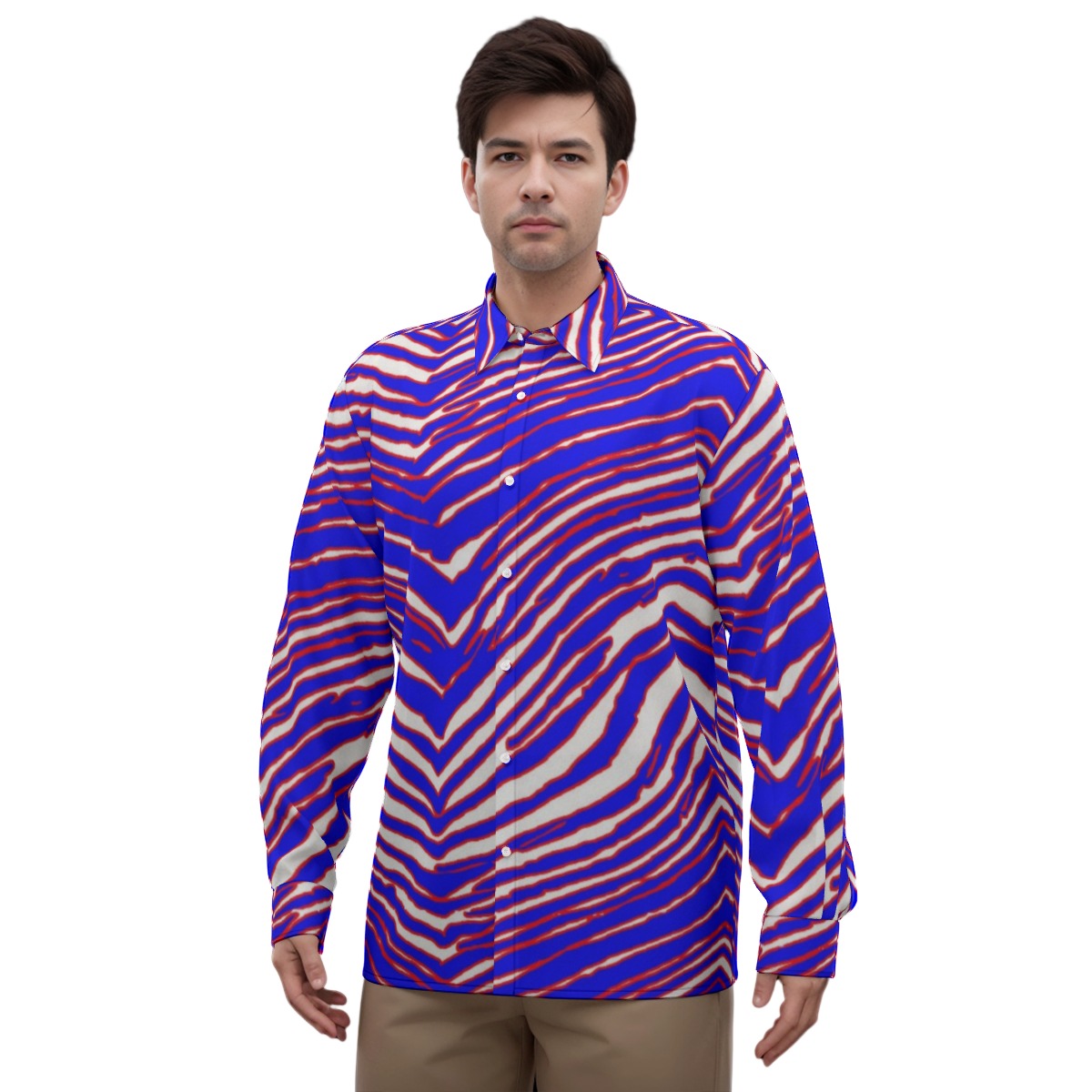 Buffalo Bills Zubaz Men's Imitation Silk Long-Sleeved Shirt