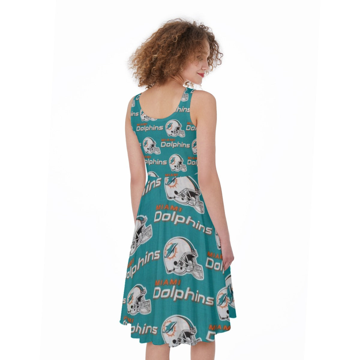 Miami Football Game Day All-Over Print Women's Sleeveless Dress