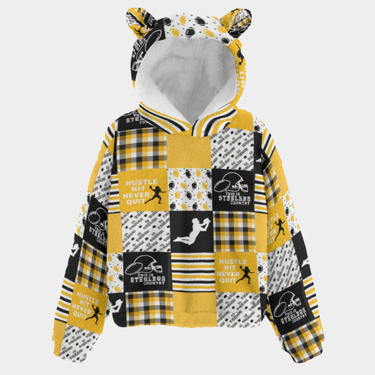 All-Over Print Kid’s Borg Fleece Sweatshirt With Ear