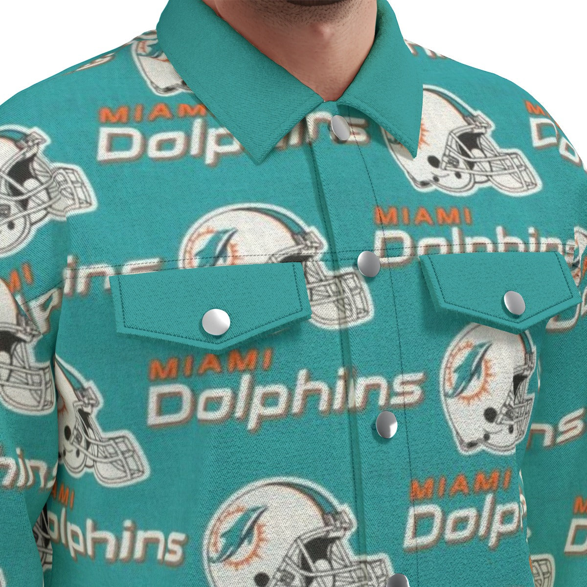 Miami Football Game Day All-Over Print Unisex Lapel Jacket | 245GSM Cotton