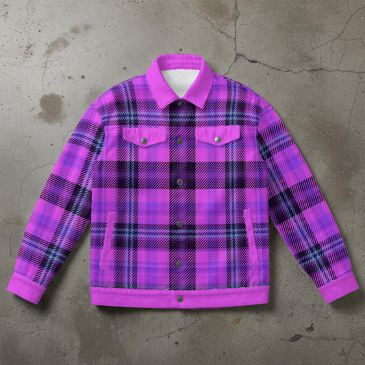Isle of Skye – purple vibrant tartan  Unisex Collared Jacket