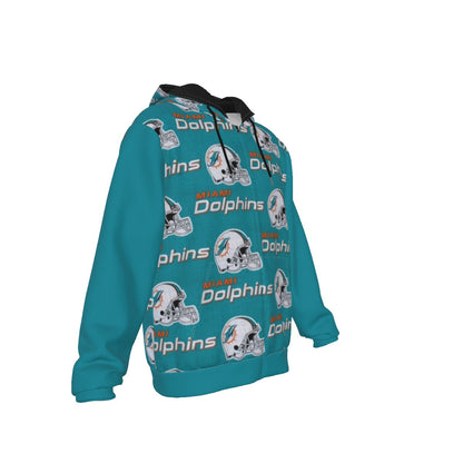 Miami Football Game Day All-Over Print Men's Heavy Fleece Zip Up Hoodie