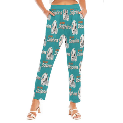 Miami Football Game Day All-Over Print Women's Loose Straight-leg Pants