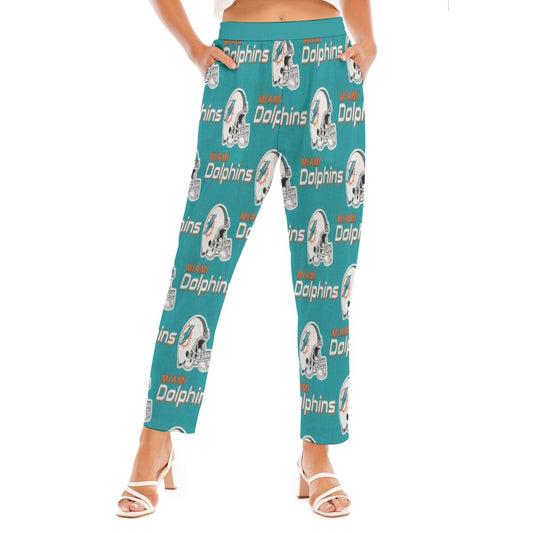 Miami Football Game Day All-Over Print Women's Loose Straight-leg Pants