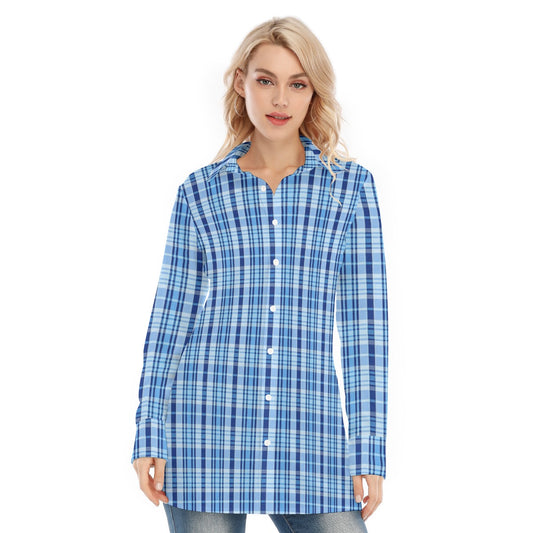 North Carolina Tartan Plaid Tar Heels Women's Long Shirt