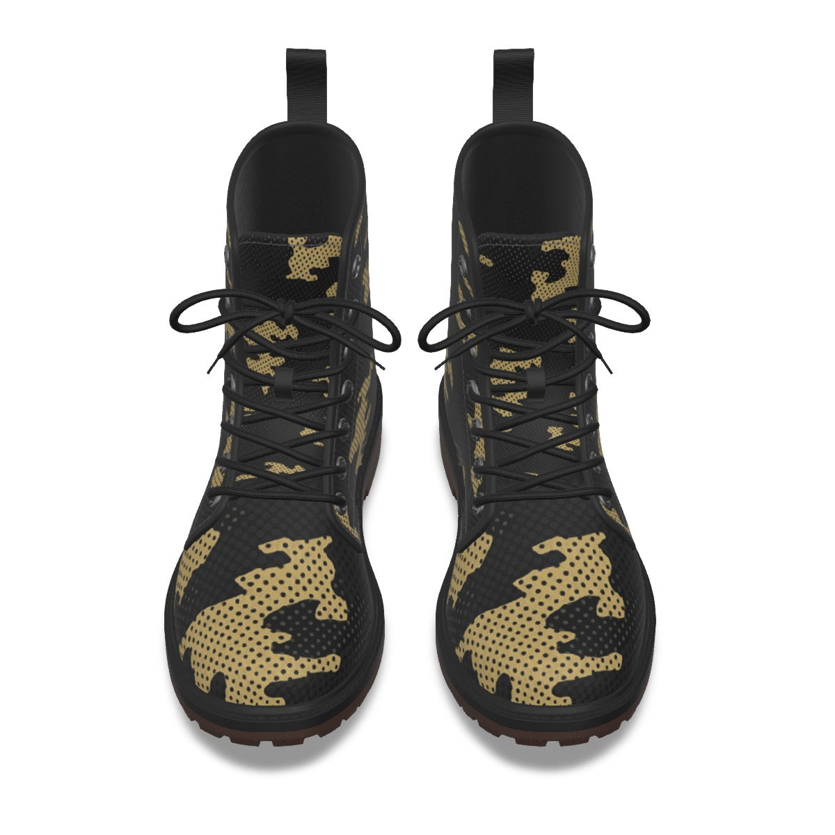 Urban Legend Colorado Boulder Gold and Black Camo Martin Short Boots – Bold Buffaloes-Inspired Stree