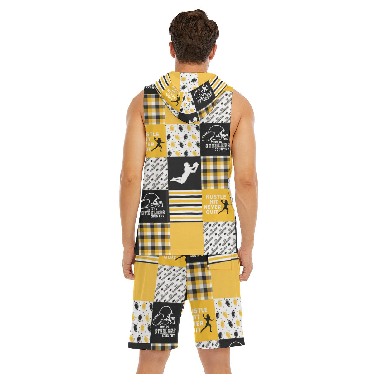 All-Over Print Men's Sleeveless Vest And Shorts Set